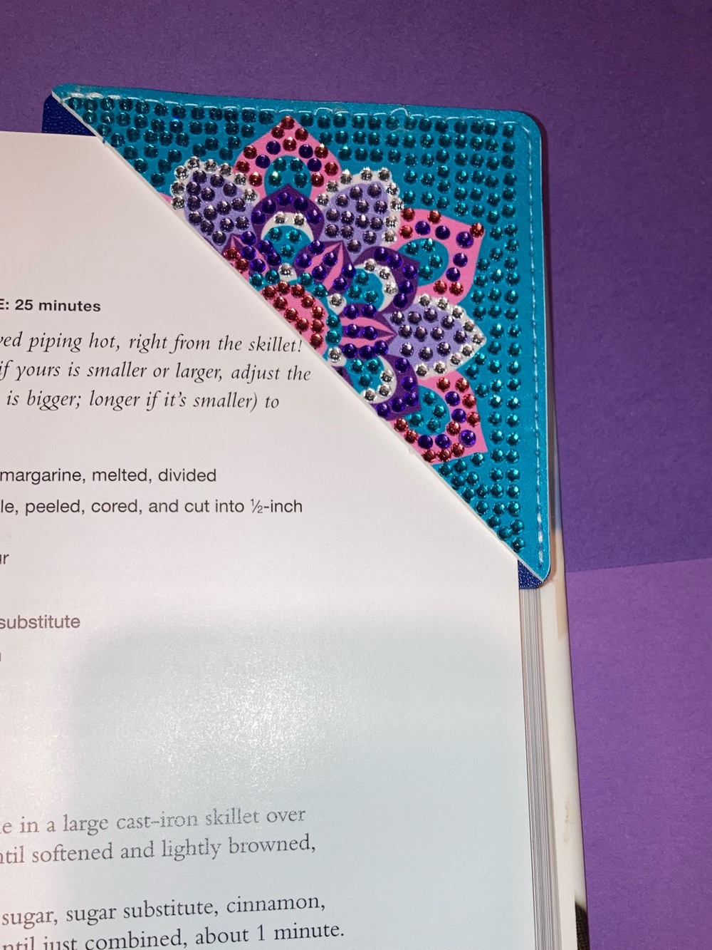 Diamond art Corner Bookmark - Leather-Purple & Pink Mandala Accents